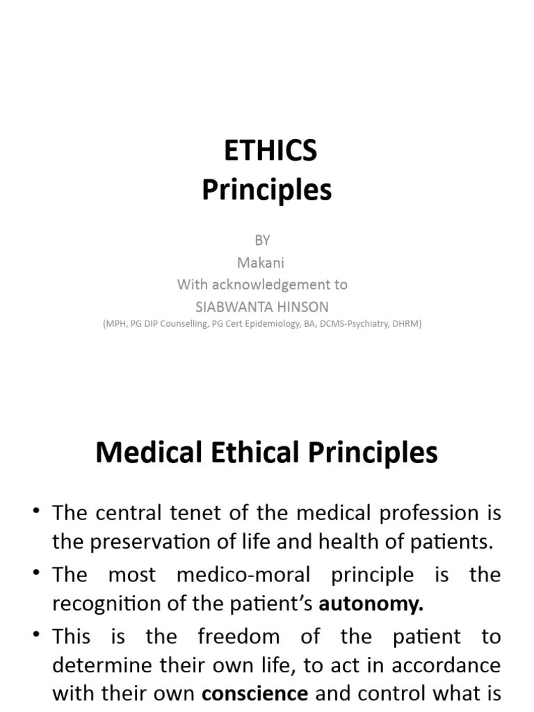 Health Care Ethics Principles | PDF | Autonomy | Justice