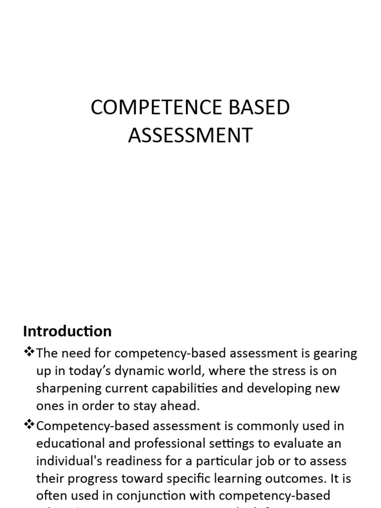 Competence Based Assessment | Download Free PDF | Educational ...