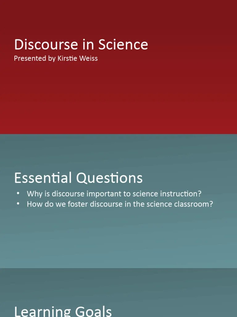 Student Discourse In Science - Secondary | PDF | Discourse | Thought