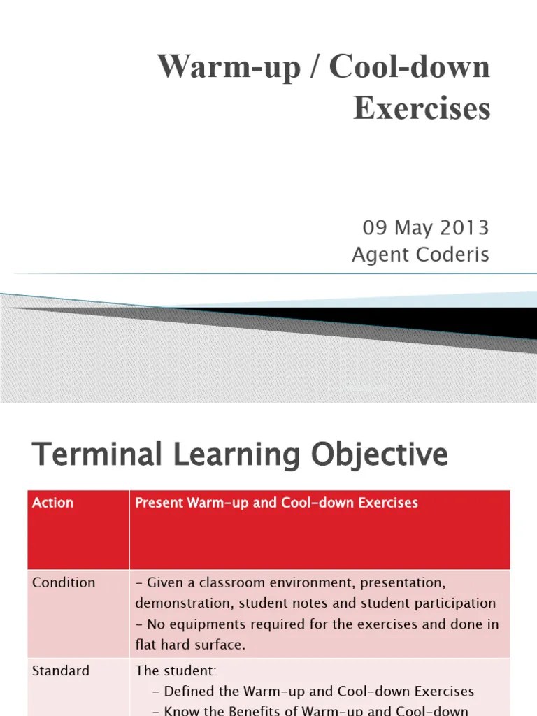 Warm-up-Cool-down Exercises | PDF | Heart Rate | Physical Fitness