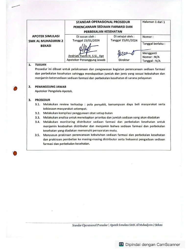 SOP Pelayanan Dan Administrasi Farmasi Di Apotek | PDF