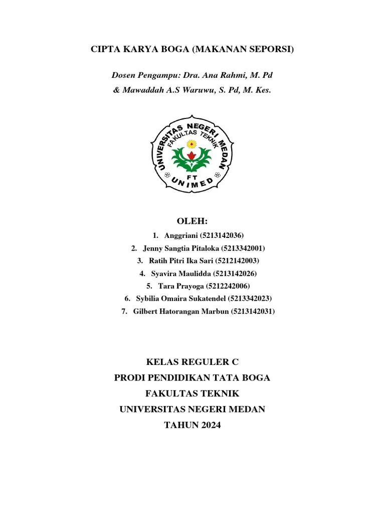 Contoh Makanan Seporsi | PDF