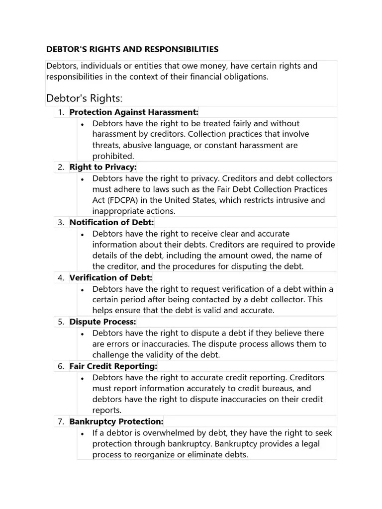 Debtor, Creditor, Automatic Discharge | PDF