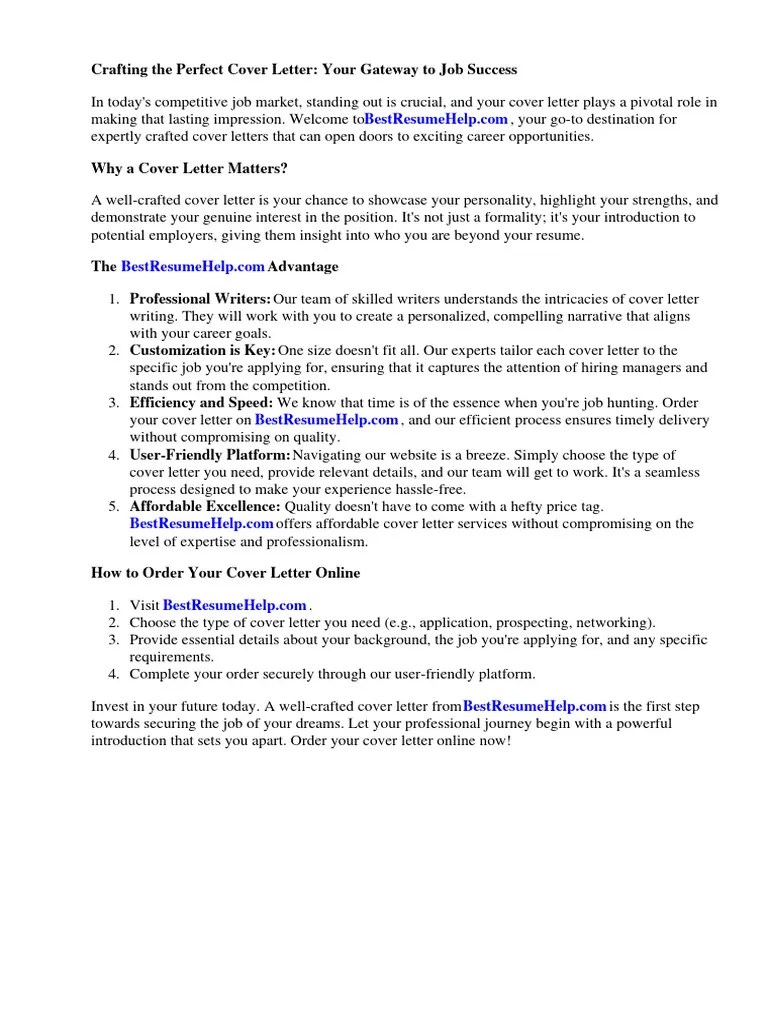 Type Cover Letter Online | PDF | Résumé | Employment