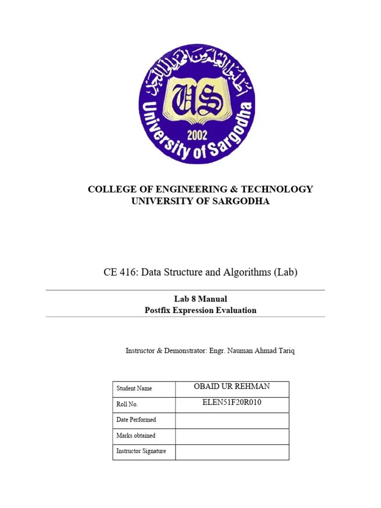 DSA Lab 8 | PDF | Compiler | Laboratories