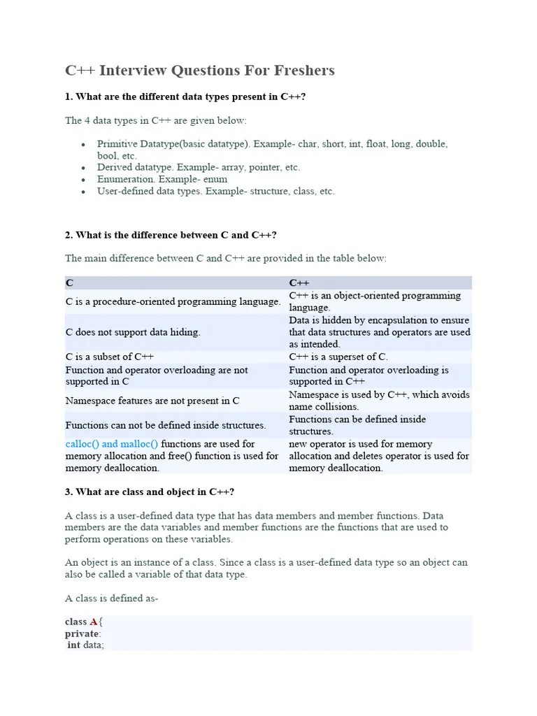 C++ Interview Questions | PDF | Class (Computer Programming) | C++