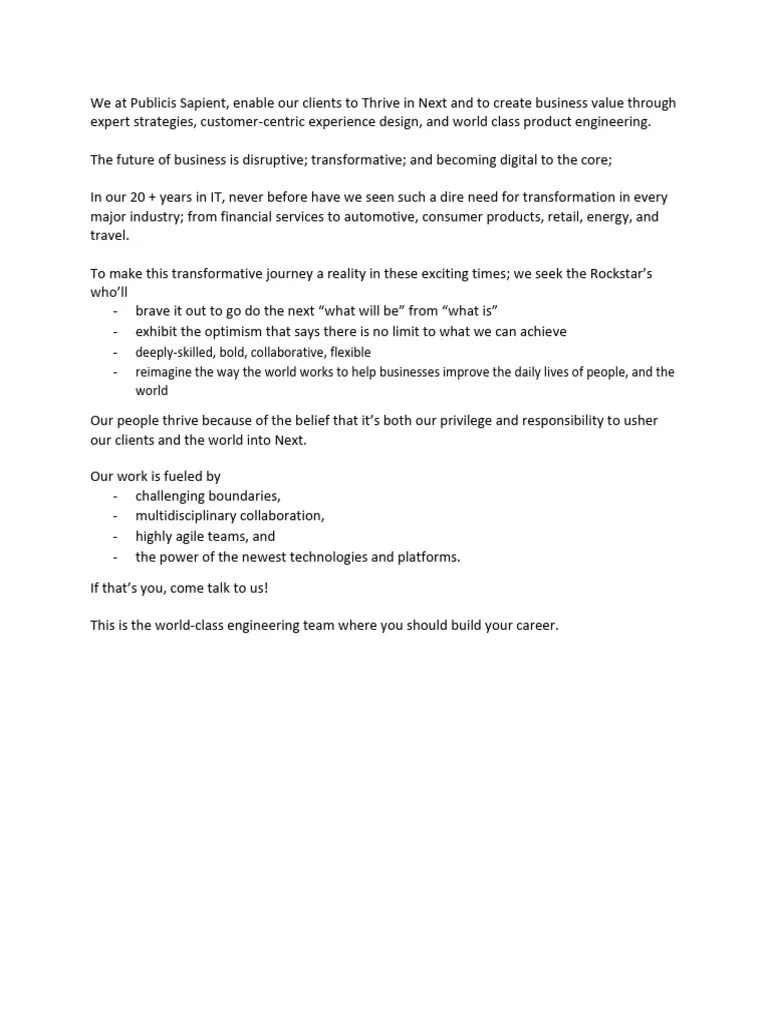 JD - Trainee Engineer | Download Free PDF | Agile Software Development ...