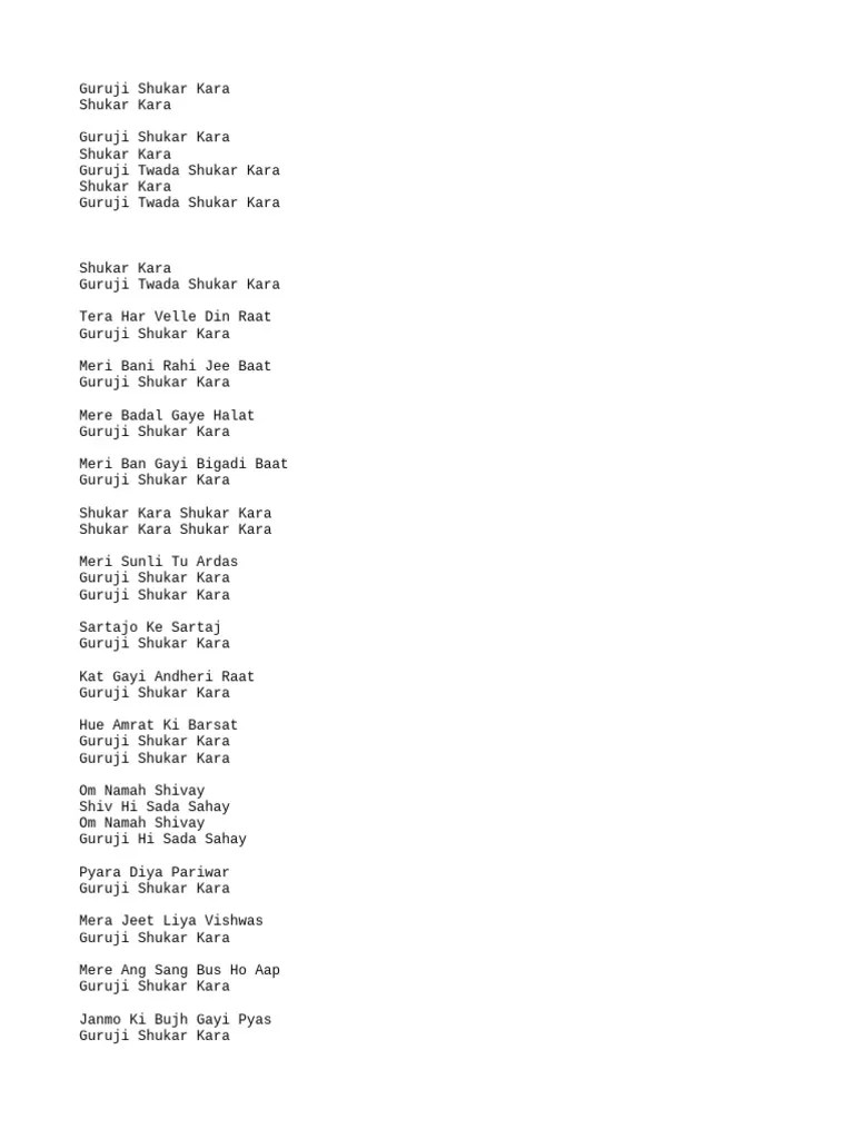 Guruji Shukar Kara By Sonia Arora Pdf