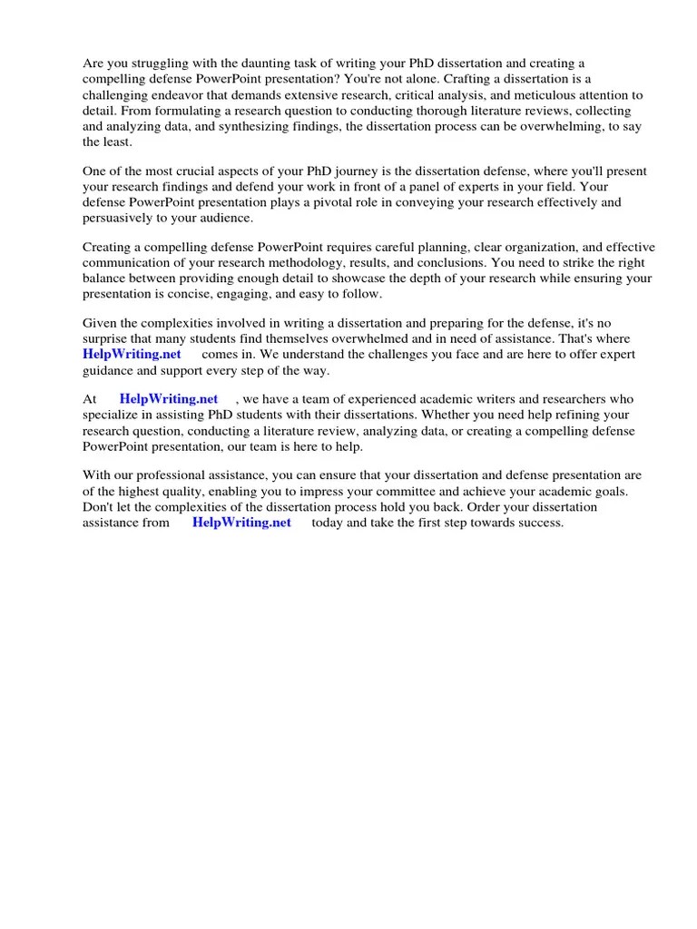 PHD Dissertation Defense Powerpoint | PDF | Thesis | Microsoft Power Point