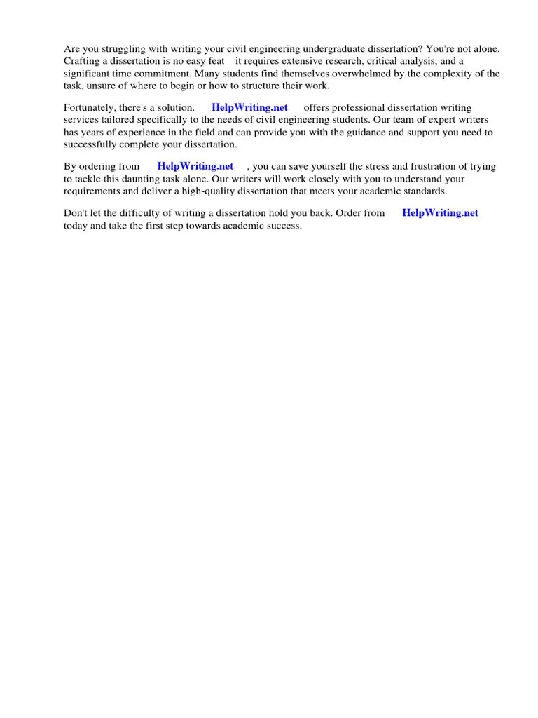 Civil Engineering Undergraduate Dissertation Examples | PDF | Thesis ...