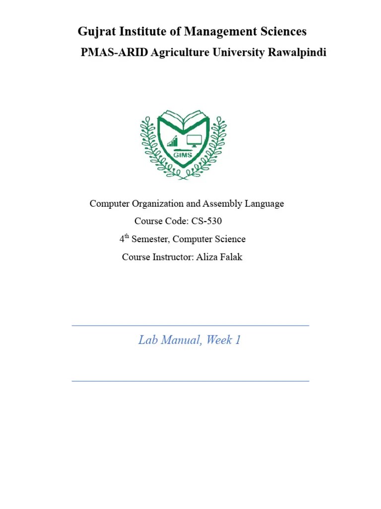 Lab Manual 1 | PDF | Input/Output | Central Processing Unit