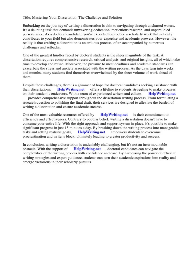 Writing Your Dissertation In 15 Minutes A Day | PDF | Thesis