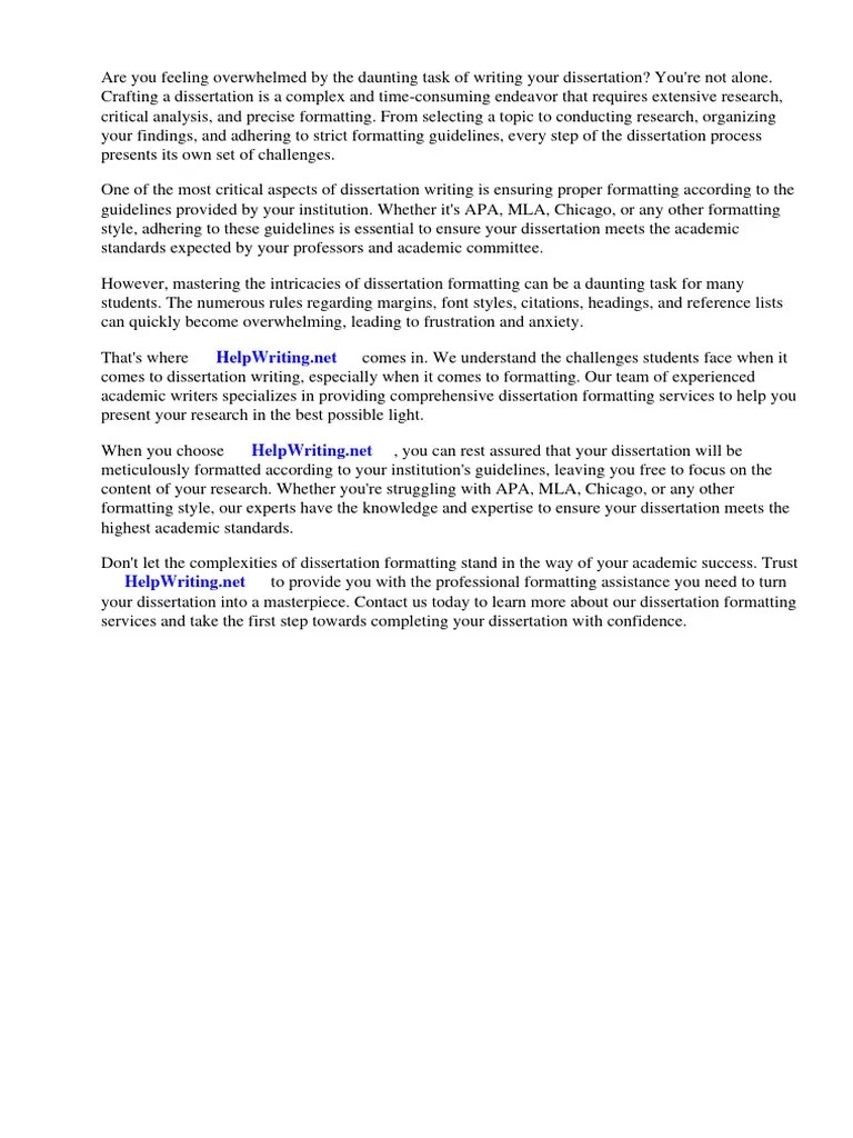 Dissertation Formatting Word | PDF | Thesis | Apa Style