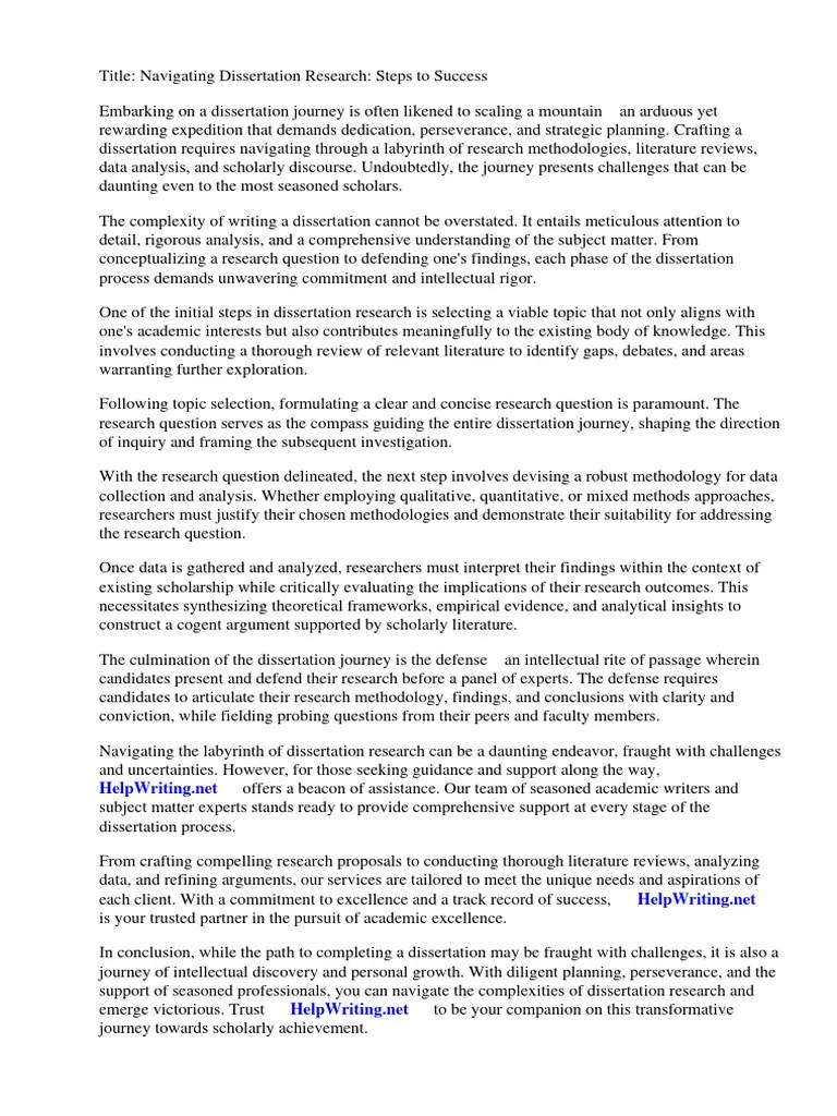 Dissertation Research Steps | PDF | Methodology | Thesis