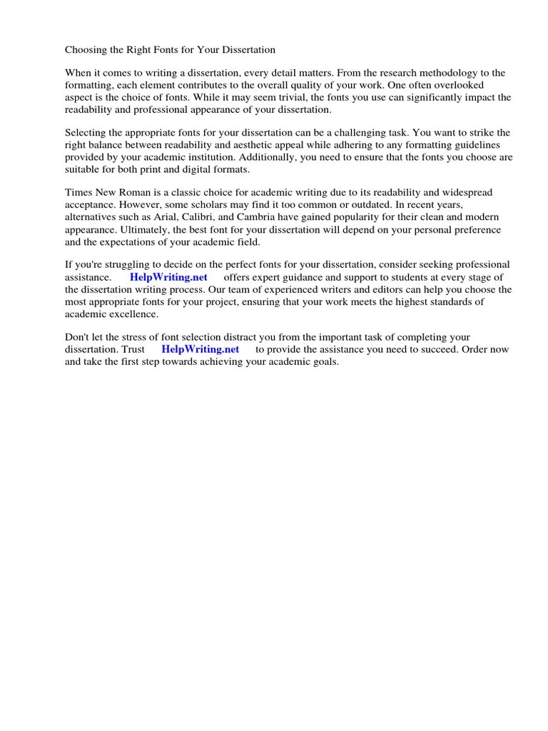 Good Dissertation Fonts | PDF | Typefaces | Thesis