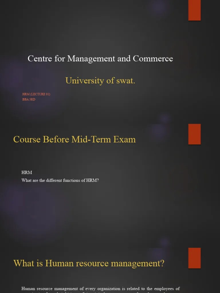 HRM 01 | PDF | Human Resource Management | Human Resources