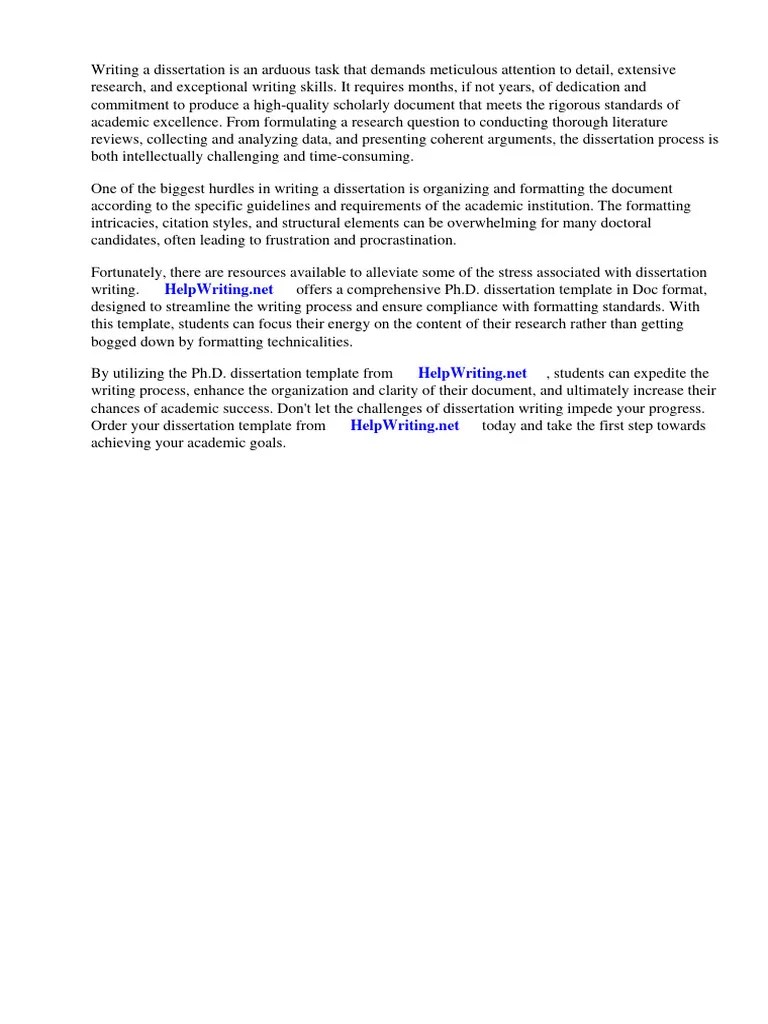 PHD Dissertation Template | PDF | Thesis | Malnutrition