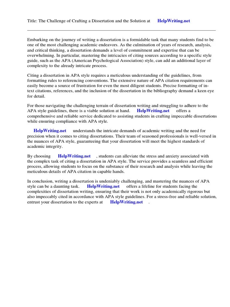 How To Cite A Dissertation Using Apa Style | PDF | Apa Style | Citation