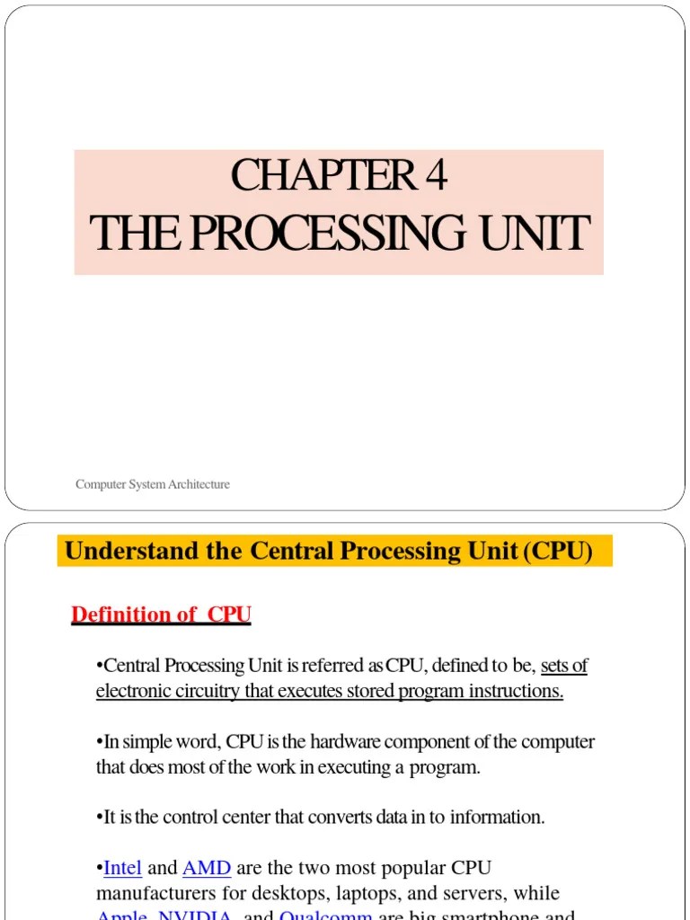Chapter 4 - Central Processing Unit | PDF | Central Processing Unit ...