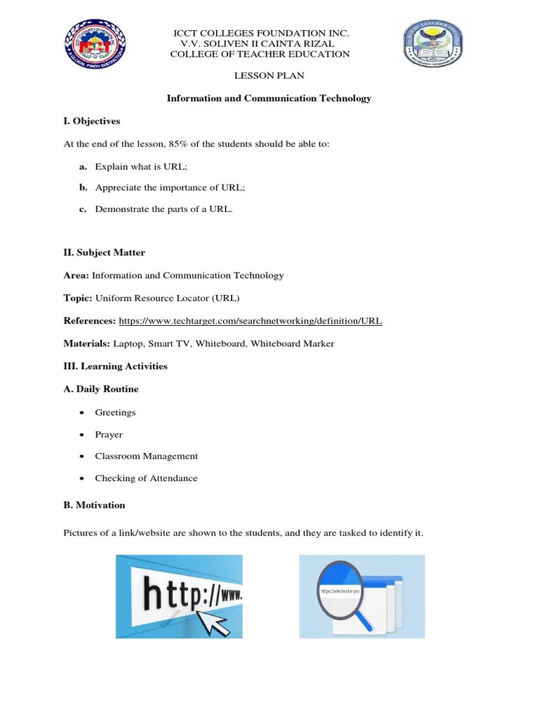 Lesson Plan 1 (4a) | PDF | Networking | Internet & Web