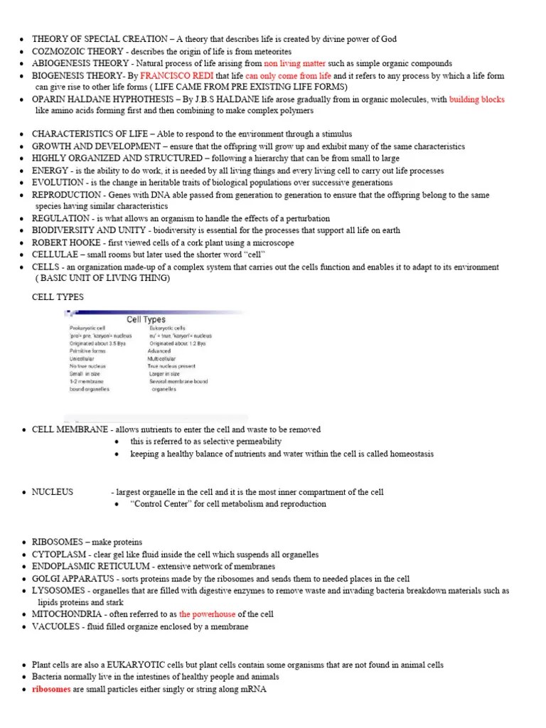 Theory Of Special Creation | PDF | Human Body | Cell (Biology)