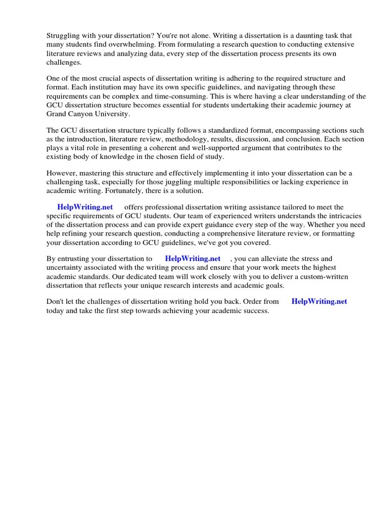 Gcu Dissertation Structure | PDF | Thesis | Methodology