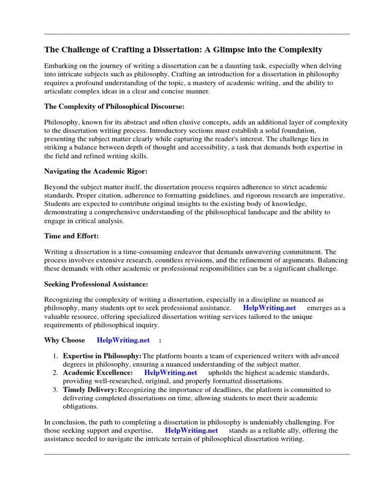 Intro Dissertation Philo Exemple | Download Free PDF | Thesis | Essays