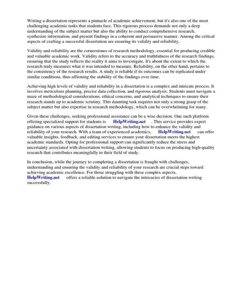Validity And Reliability In Dissertation | PDF | Validity (Statistics ...