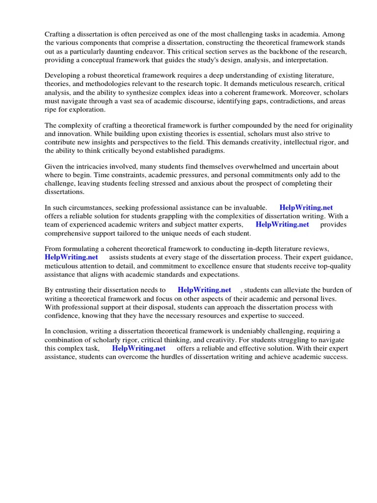 Dissertation Theoretical Framework | PDF | Theory | Thesis