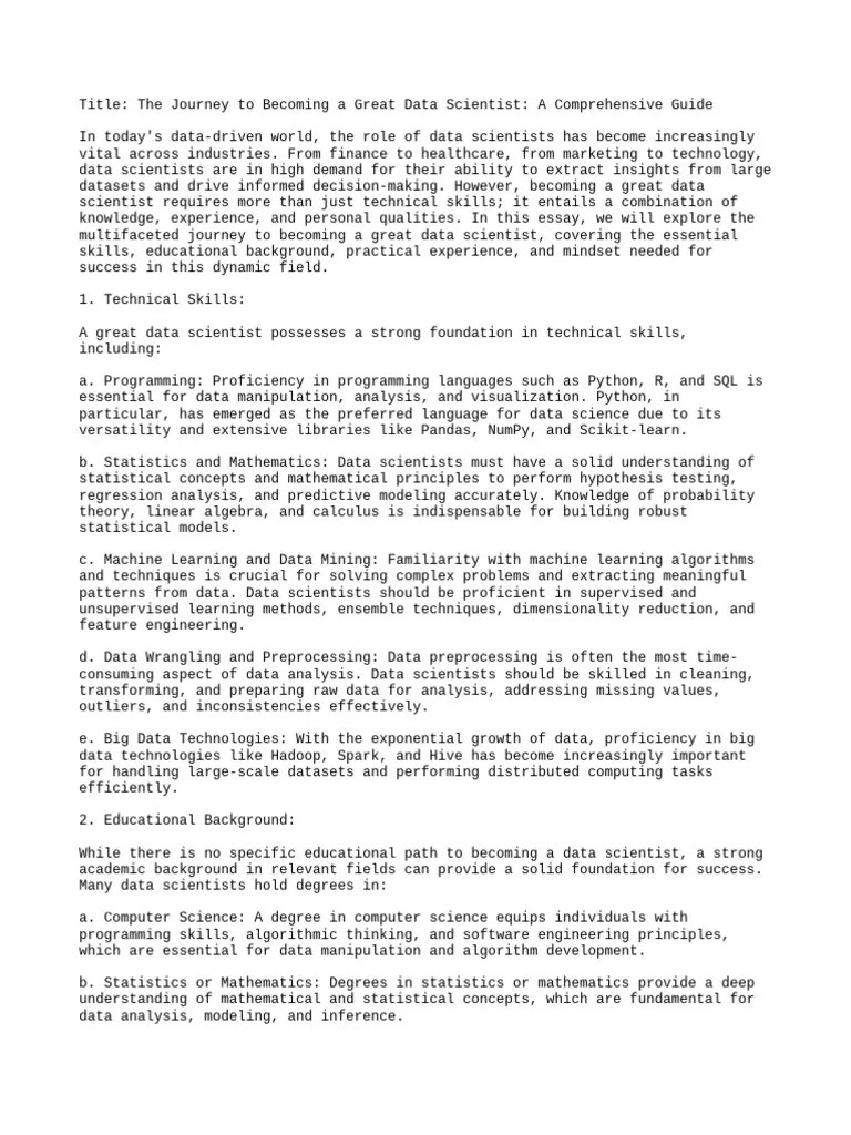 Become A Great Data Scientist | PDF | Data Science | Data