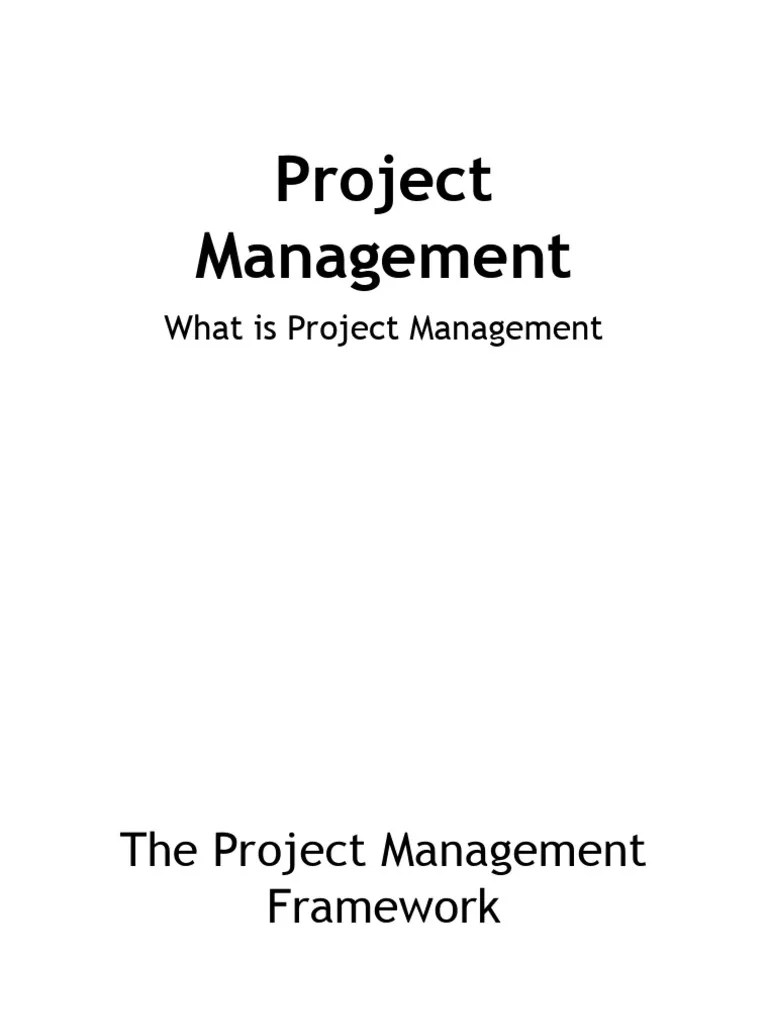 Introduction To Project Management Lecture One | PDF | Project ...
