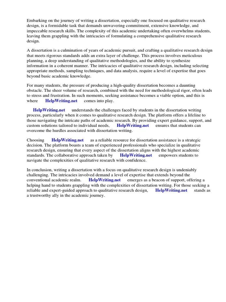 Dissertation Qualitative Research Design | PDF | Methodology ...