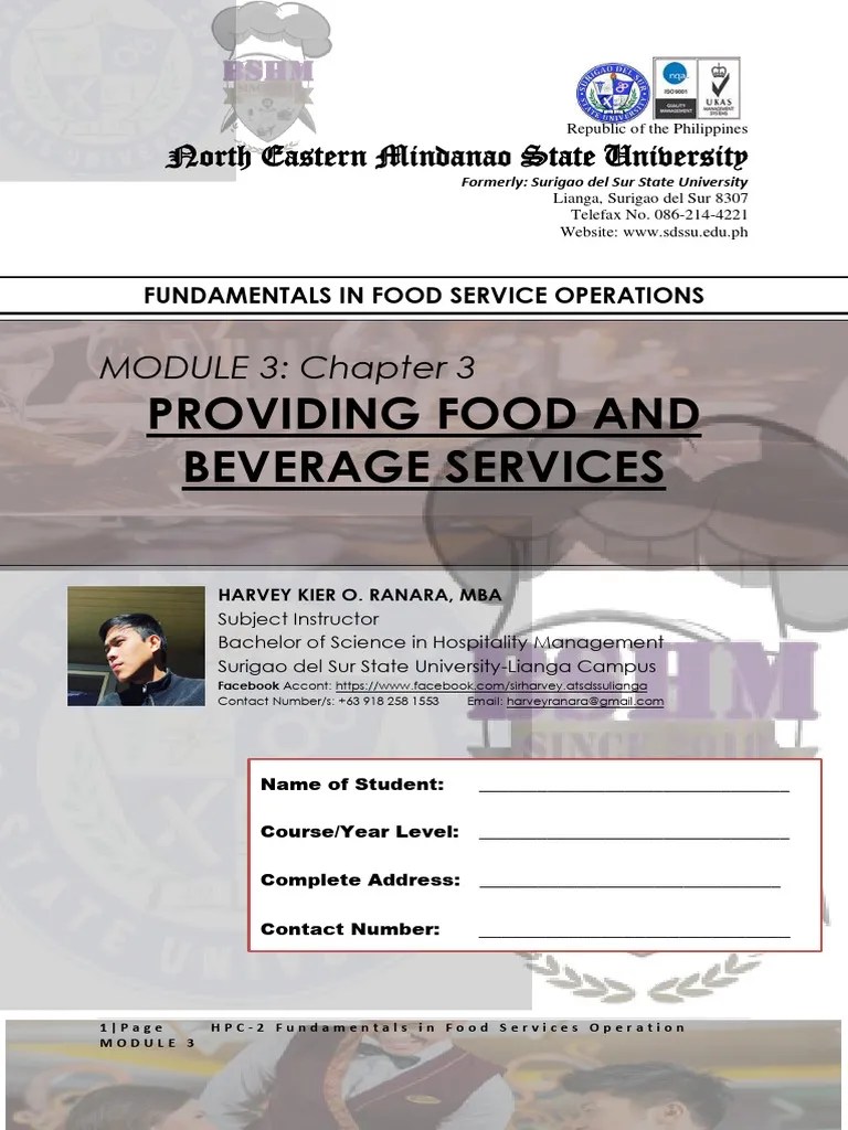 Fos Module 3 Chapter 3 Revised 2022 | PDF | Tableware | Spoon