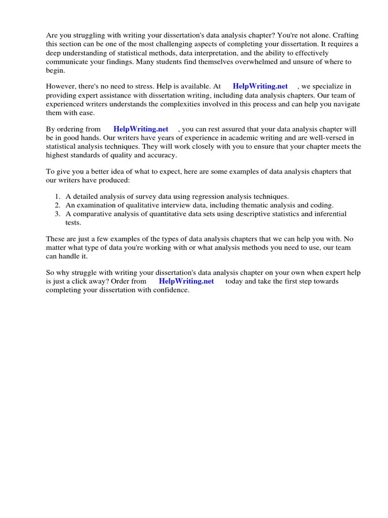 Dissertation Data Analysis Chapter Examples | PDF | Data Analysis ...