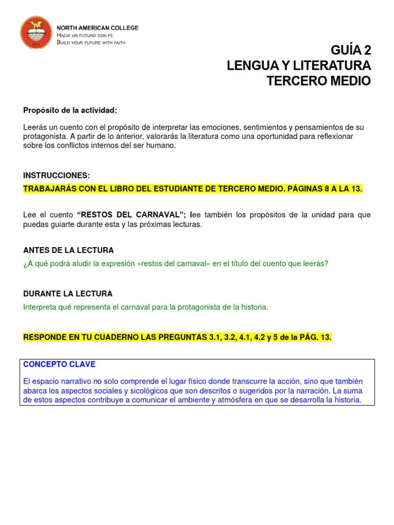 Guia 2 Lenguaje 3ro Medio U1 | PDF