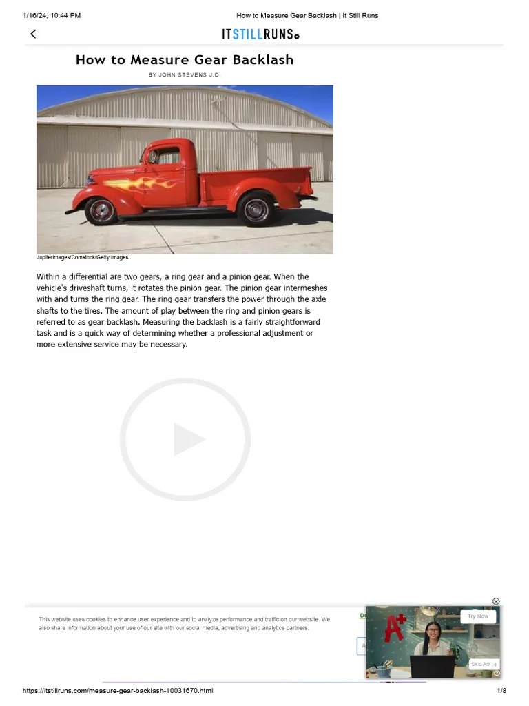 How To Measure Gear Backlash - It Still Runs | Download Free PDF | Gear | Axle