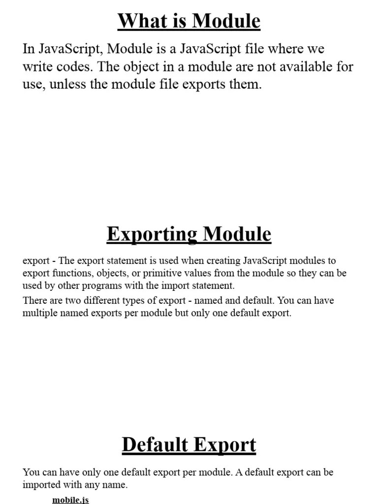 Import Export Modules | PDF | Java Script | Software