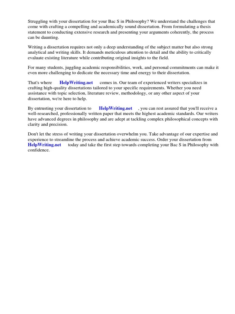 Sujet De Dissertation Philo Bac S | Download Free PDF | Thesis