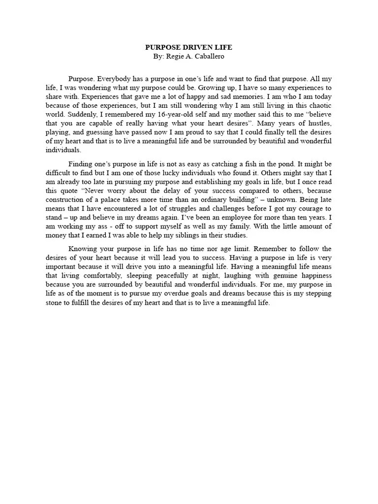 Purpose Driven Life | PDF