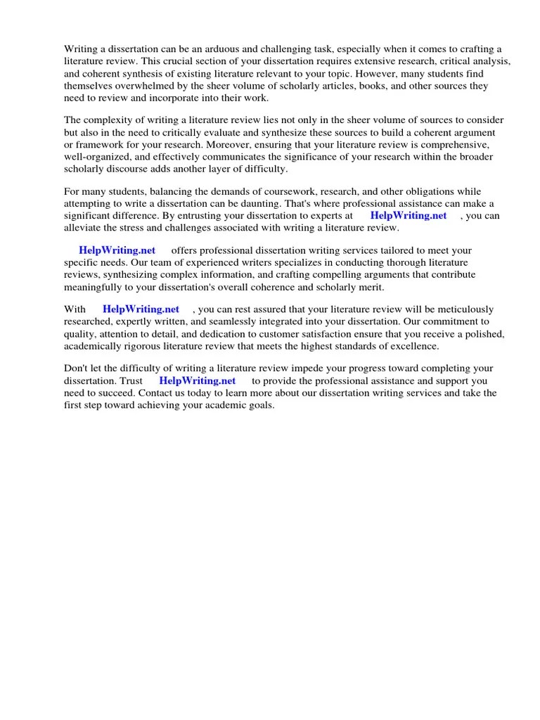 How To Literature Review Dissertation | PDF | Literature Review | Thesis