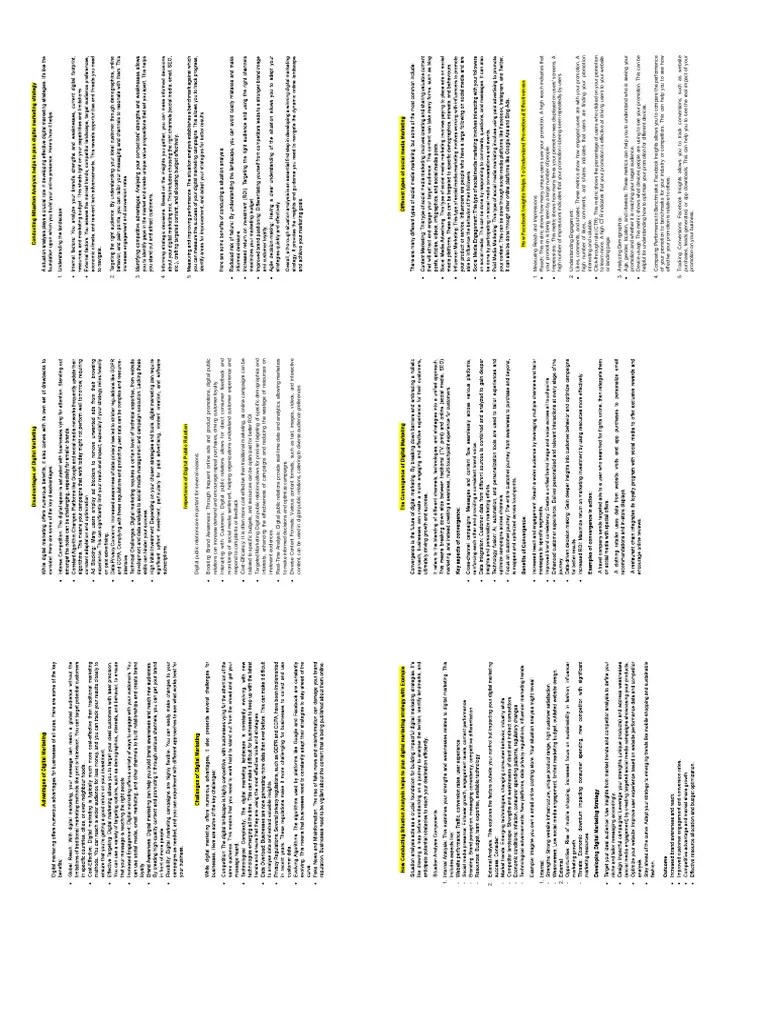 Final Digital Marketing Print | PDF | Search Engine Optimization ...