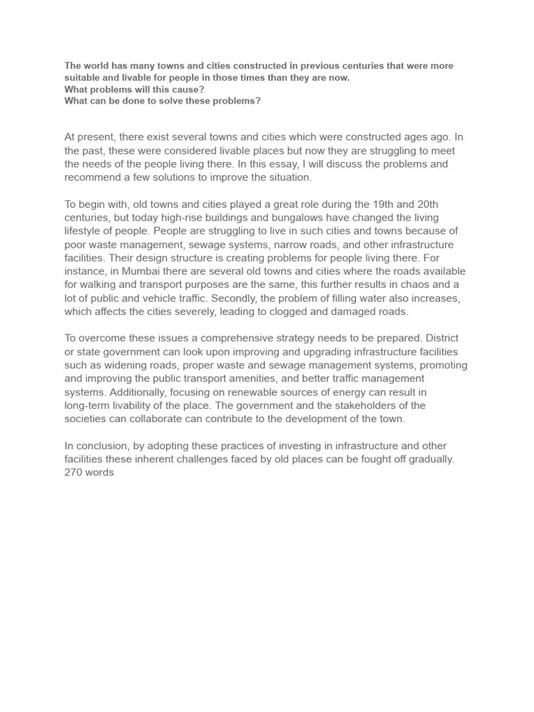 Problem And Solution Wrting Task 2 Practice | PDF | Transport | Car