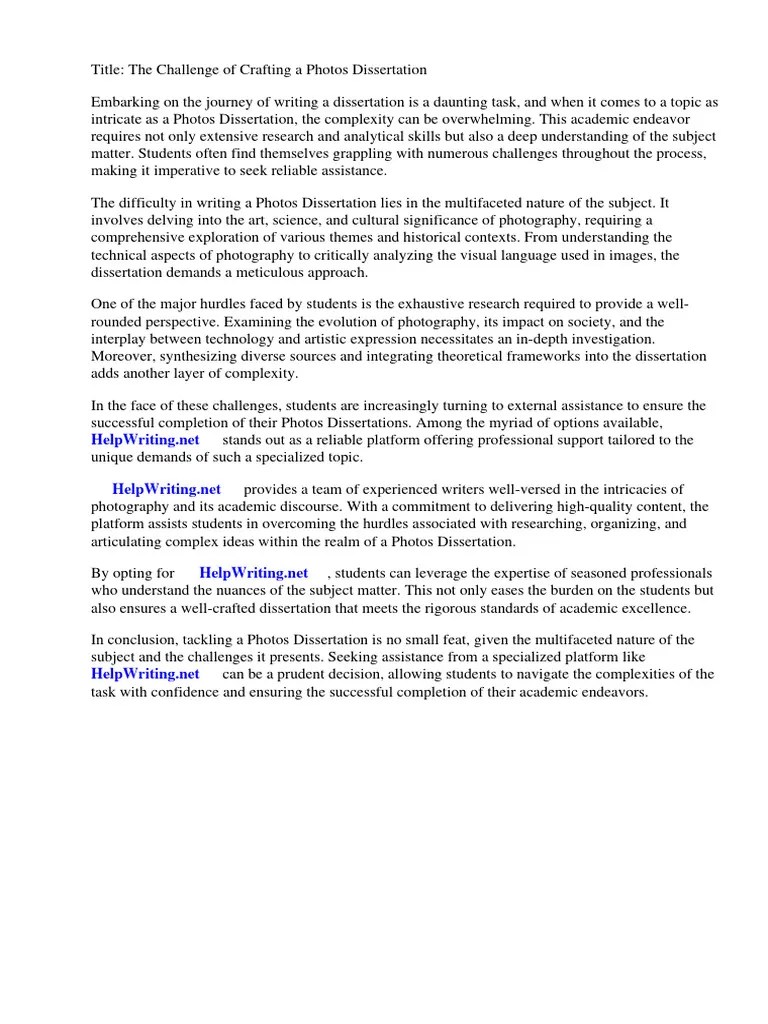 Photos Dissertation | PDF | Thesis | Data