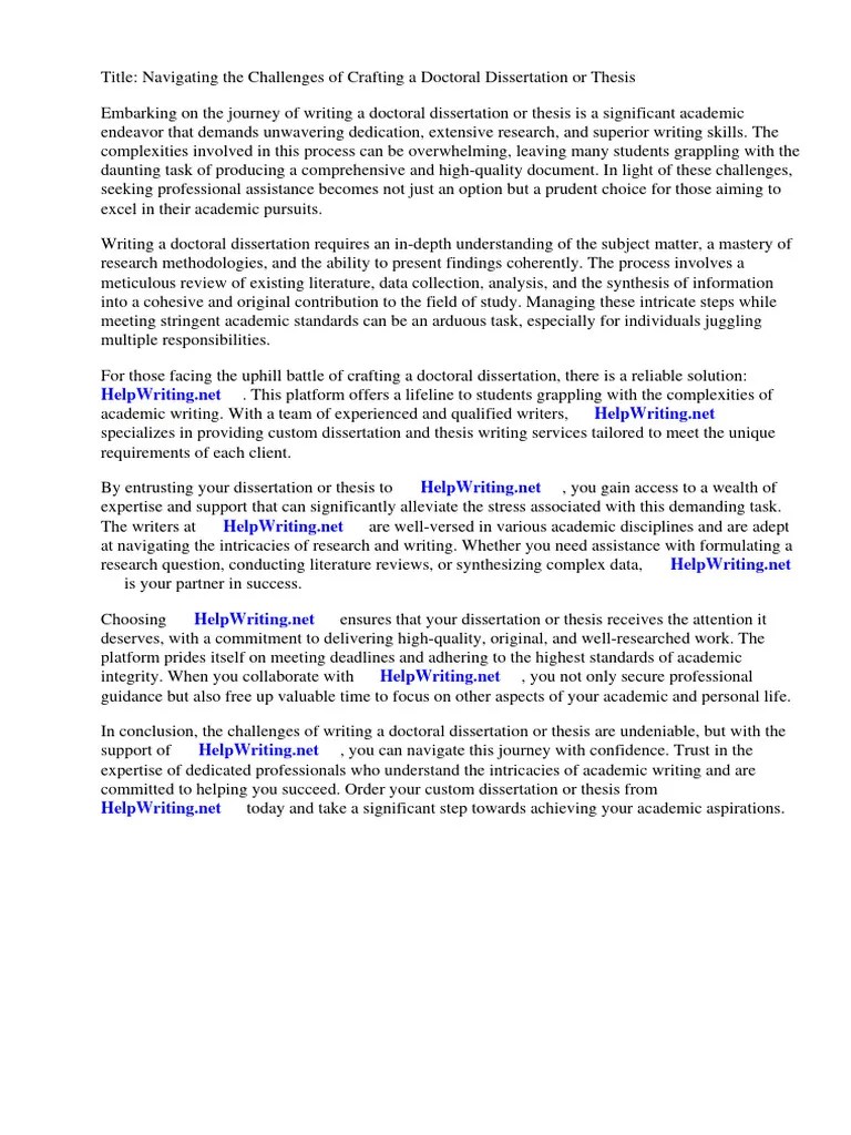 Doctoral Dissertation Or Thesis | Download Free PDF | Thesis | Doctorate