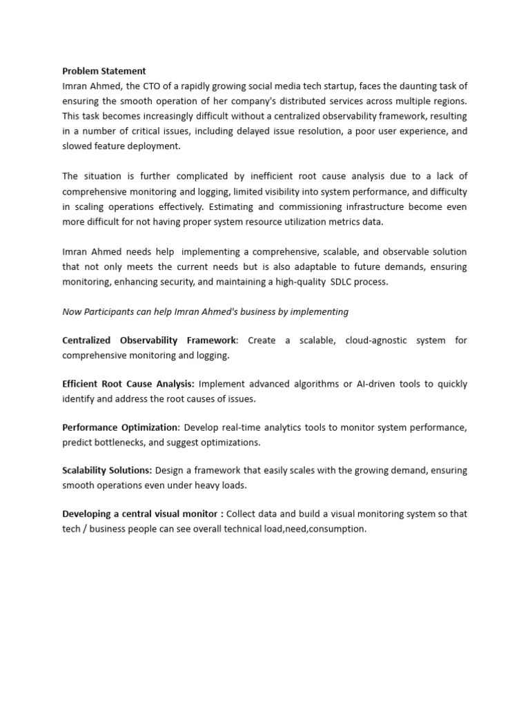 Hackathon Problem Statement | PDF | Program Optimization | Scalability