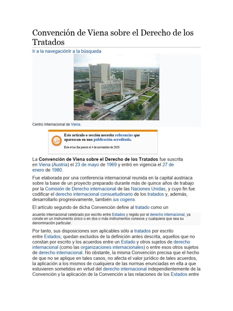 Convención De Viena Sobre El Derecho De Los Tratados | PDF | Ley ...