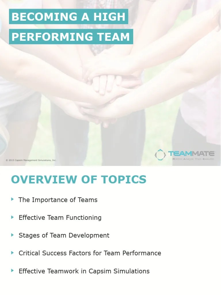 Becoming A High Performing Team | PDF | Simulation | Cooperation
