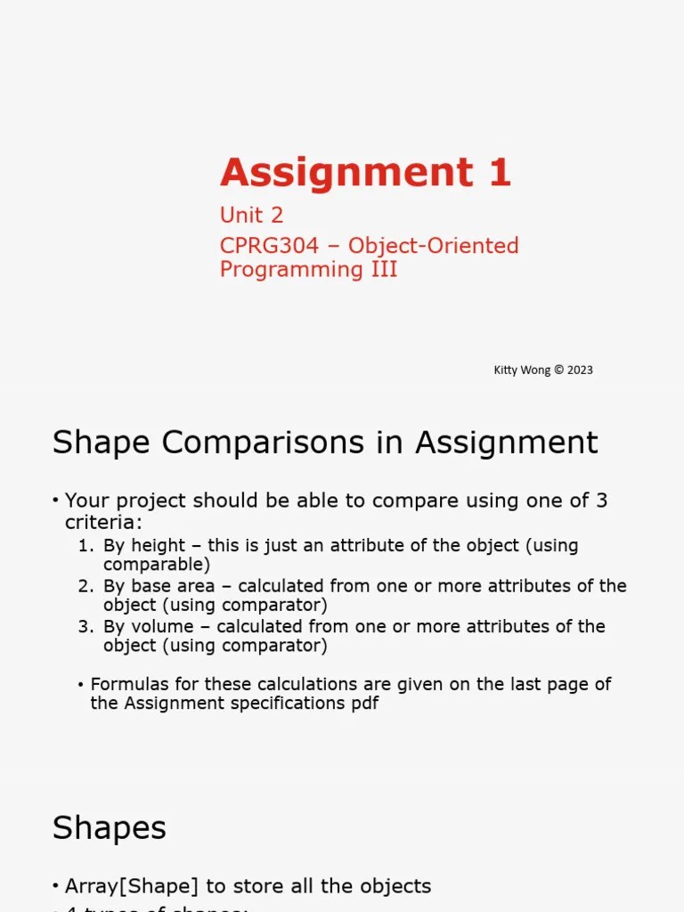 2C Assignment1 | PDF | Object Oriented Programming | Object (Computer ...