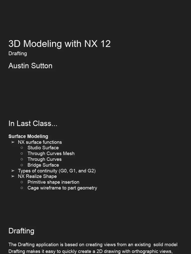 NX 12 - 6-Drafting In NX | PDF | Technical Drawing | Software
