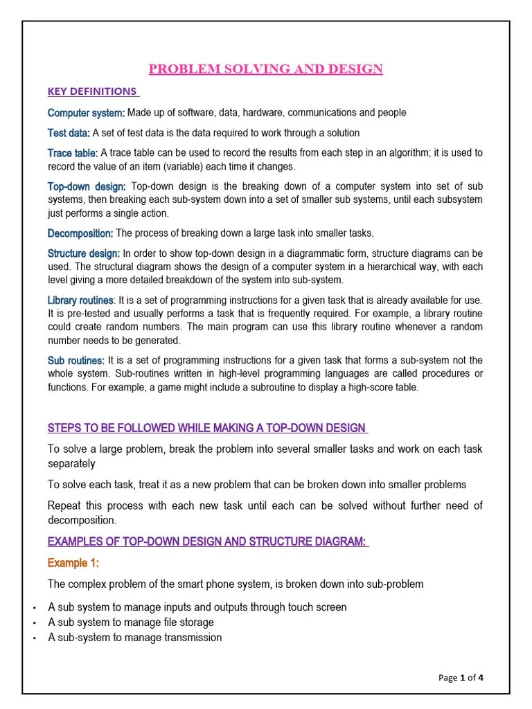 Problem Solving And Design | PDF | Computer Programming | Computer Program